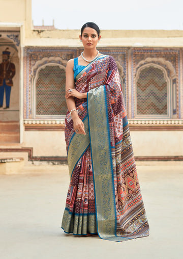 Ming Blue and Pink Dola Handloom Silk Saree – A Statement of Class & Tradition