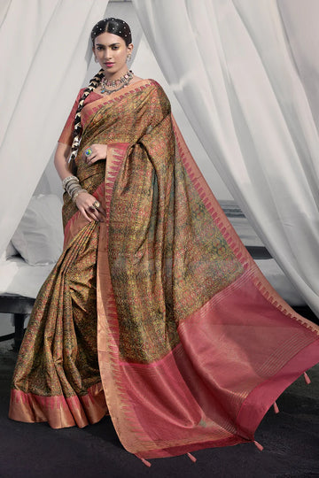 Multicolor Elegant Chhapa Silk Sarees with Rich Weaving Border