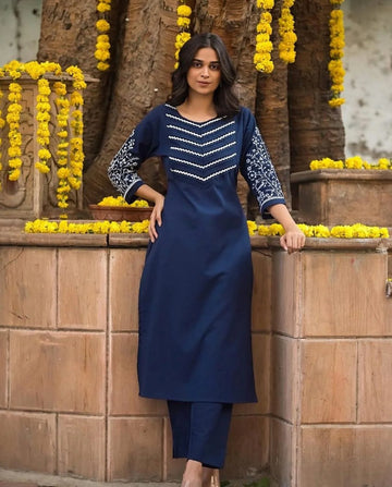 Elegant Cotton Kurti with Pant Set