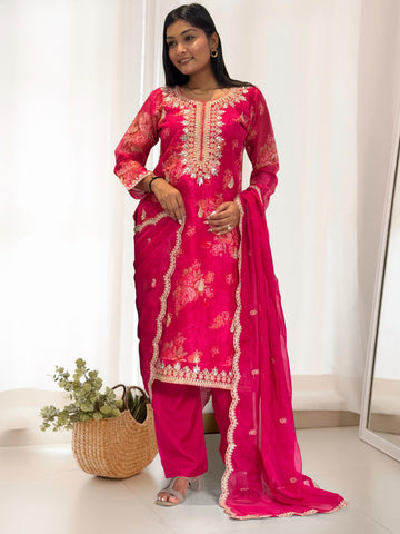 Premium Kundan Organza Suit Set – Fully Stitched & Ready to Wear