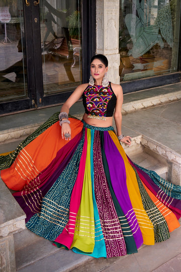Navratri Collection 2025 – Pure Rayon Lehenga with Gota Patti & Mirror Gamthi Work Blouse