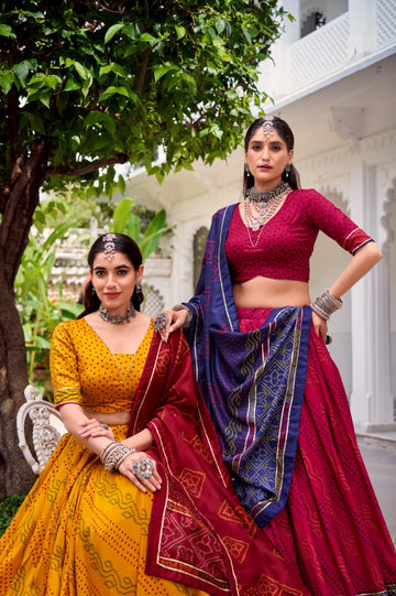 Bold Bandhani Prints with Regal Gotta Patti Borders