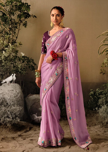 Saawariya Pink Fancy Dola Silk Designer Saree