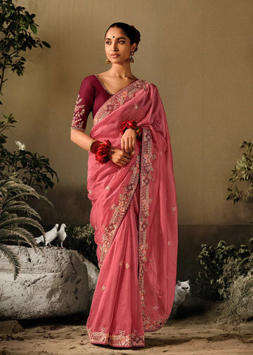 Saawariya Pink Fancy Dola Silk Designer Saree