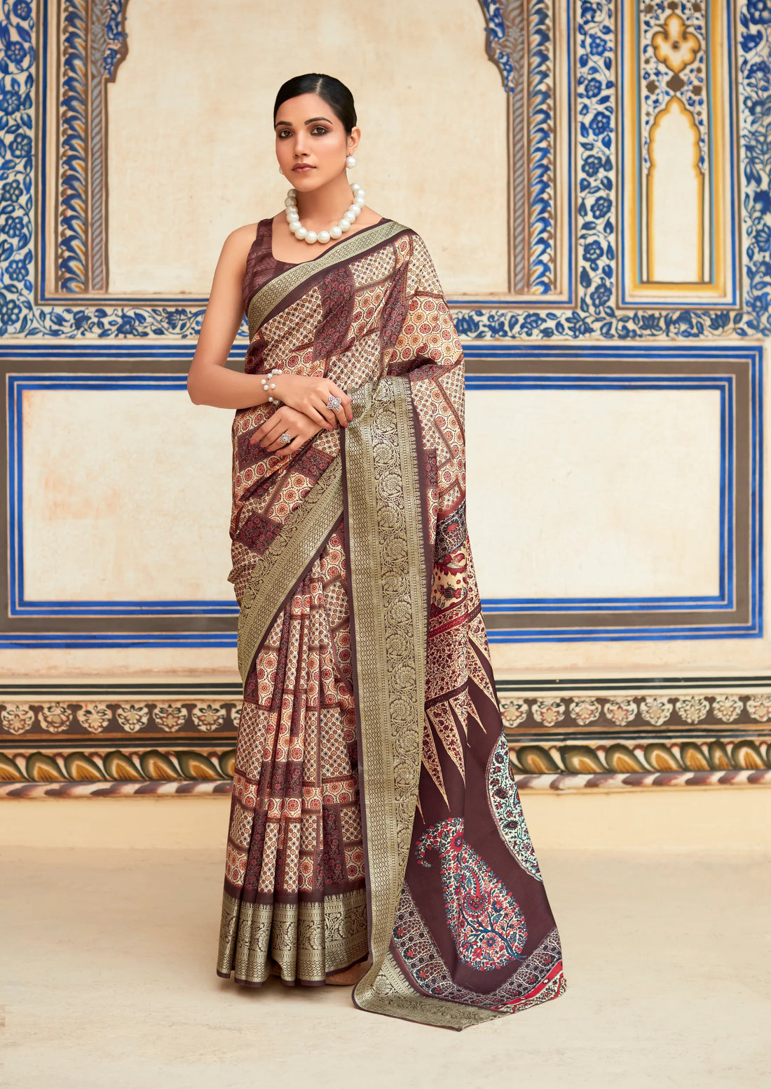 Brown Dola Handloom Silk Saree – A Statement of Class & Tradition