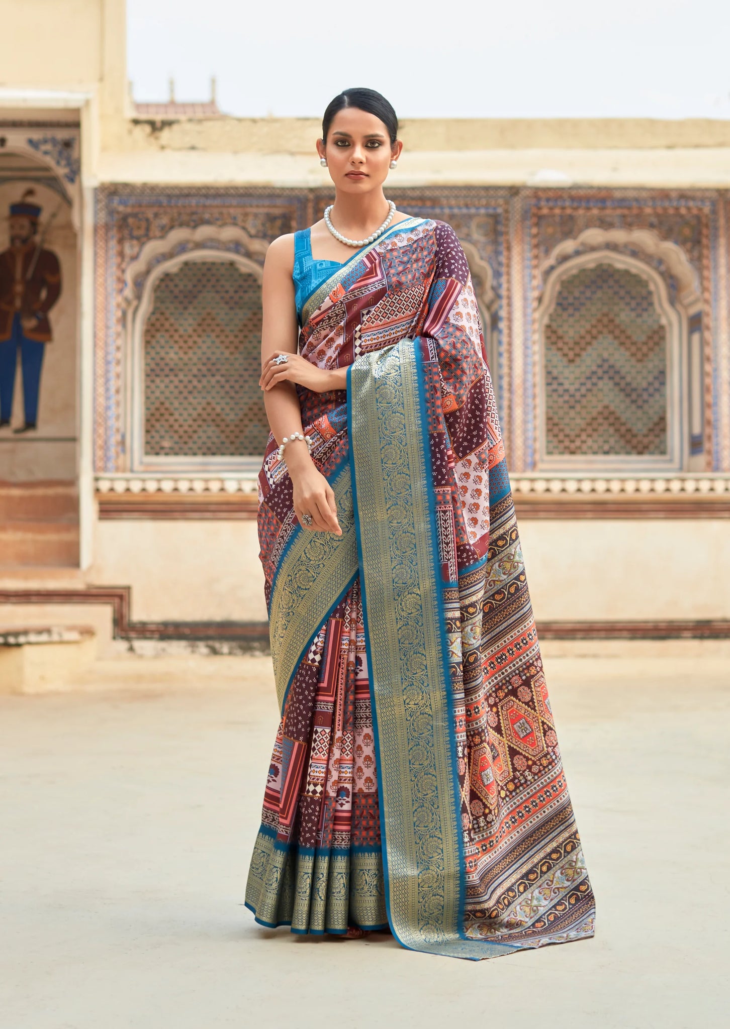 Ming Blue and Pink Dola Handloom Silk Saree – A Statement of Class & Tradition