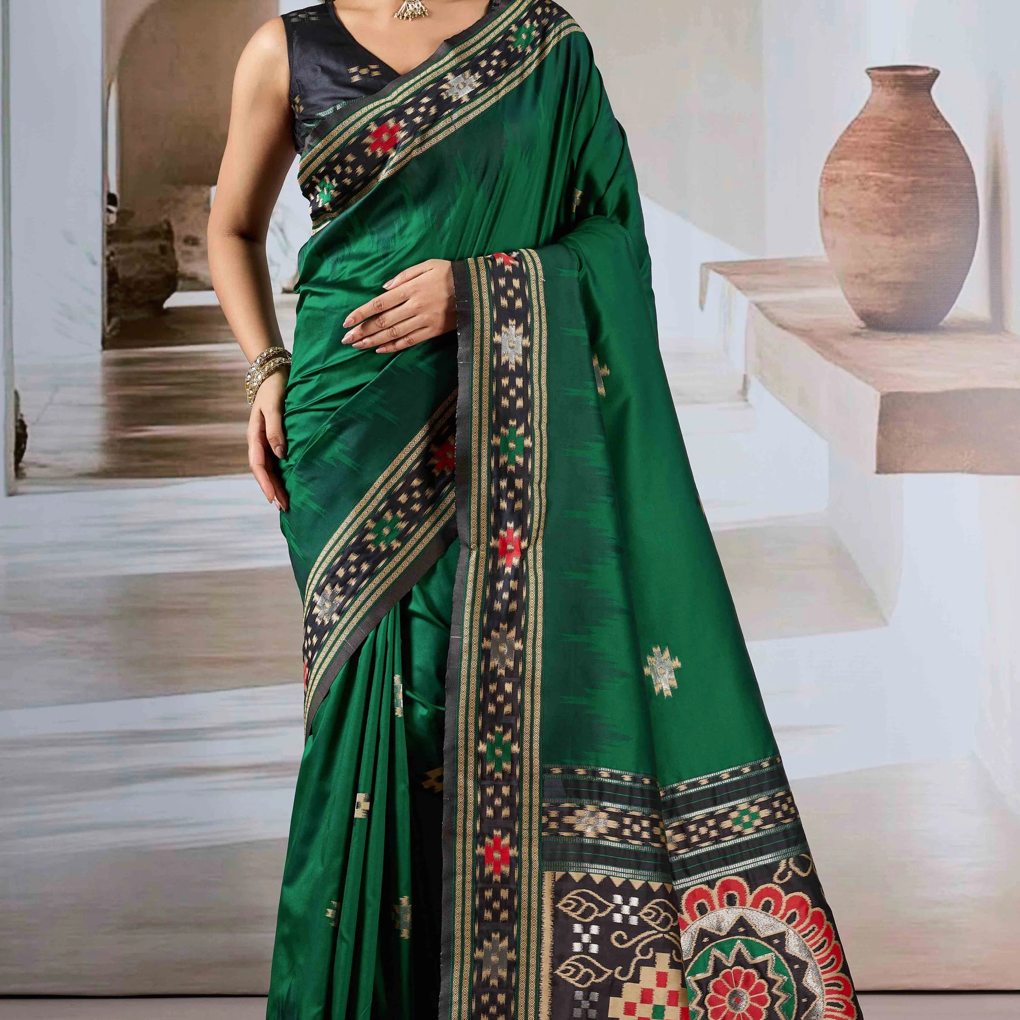 PURE PATOLA Authentic Handloom Weaving Silk Saree