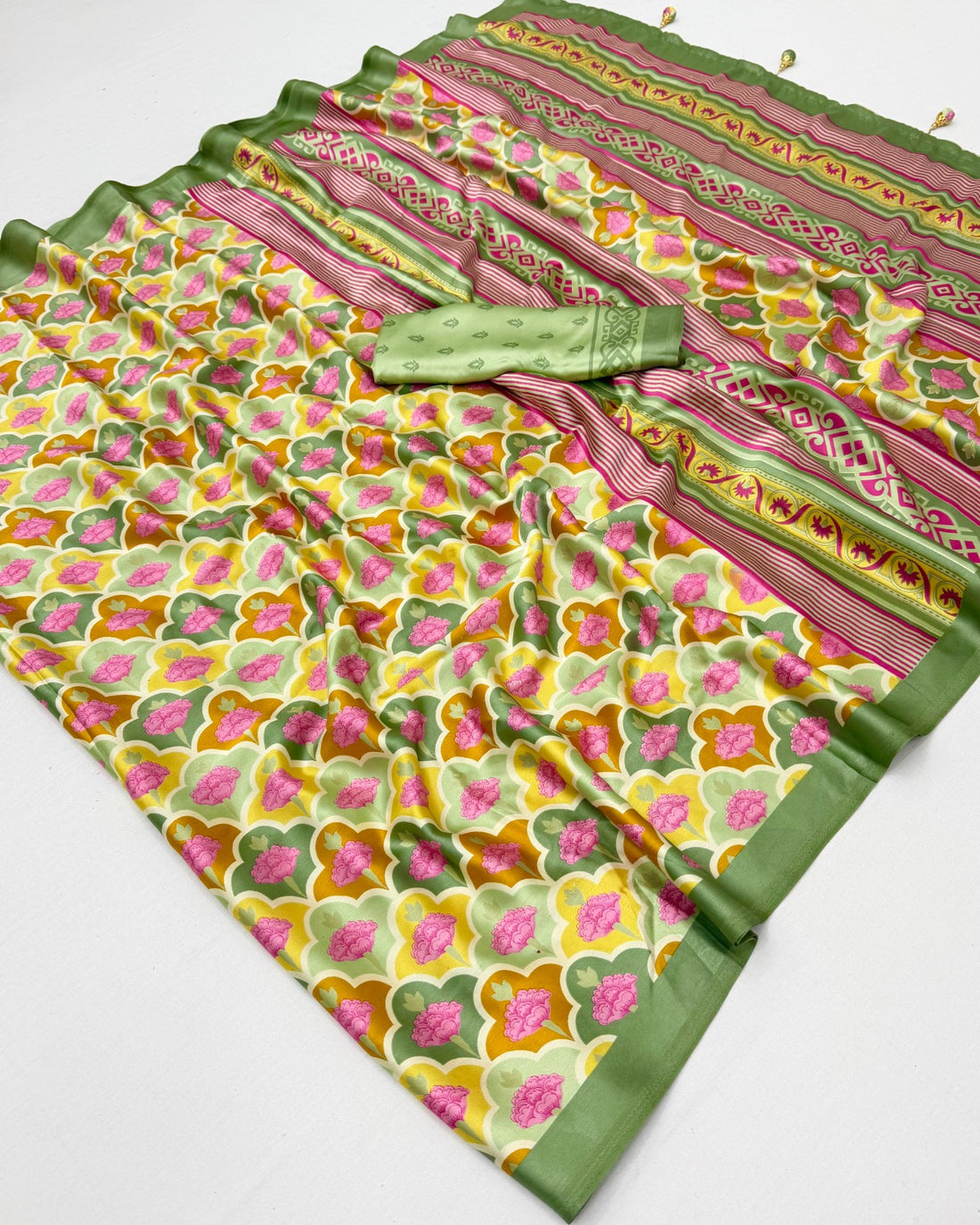 Faddism Ajrakh Luxe Semi Modal Designer Saree