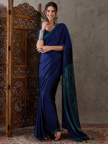 Faddism Ajrakh Luxe Semi Modal Saree