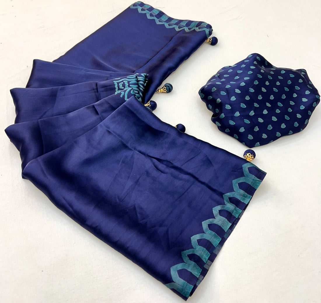 Faddism Ajrakh Luxe Semi Modal Saree