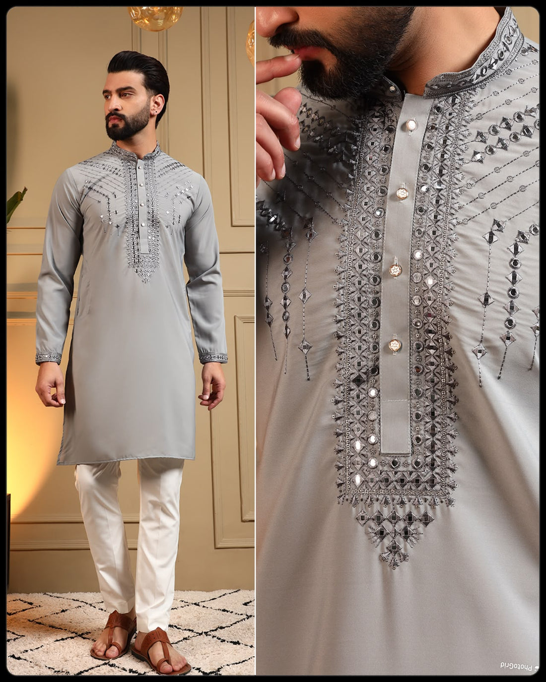 Faddism Armaani Lachko Heavy Embroidery Sequence Kurta Pyjama Set