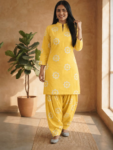 Faddism Cotton Hand Block Printed Stitched Farsi Salwar Suit