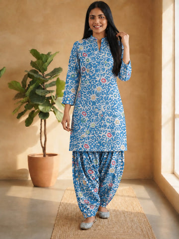 Faddism Cotton Hand Block Printed Stitched Farsi Salwar Suit