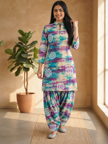 Faddism Cotton Hand Block Printed Stitched Farsi Salwar Suit