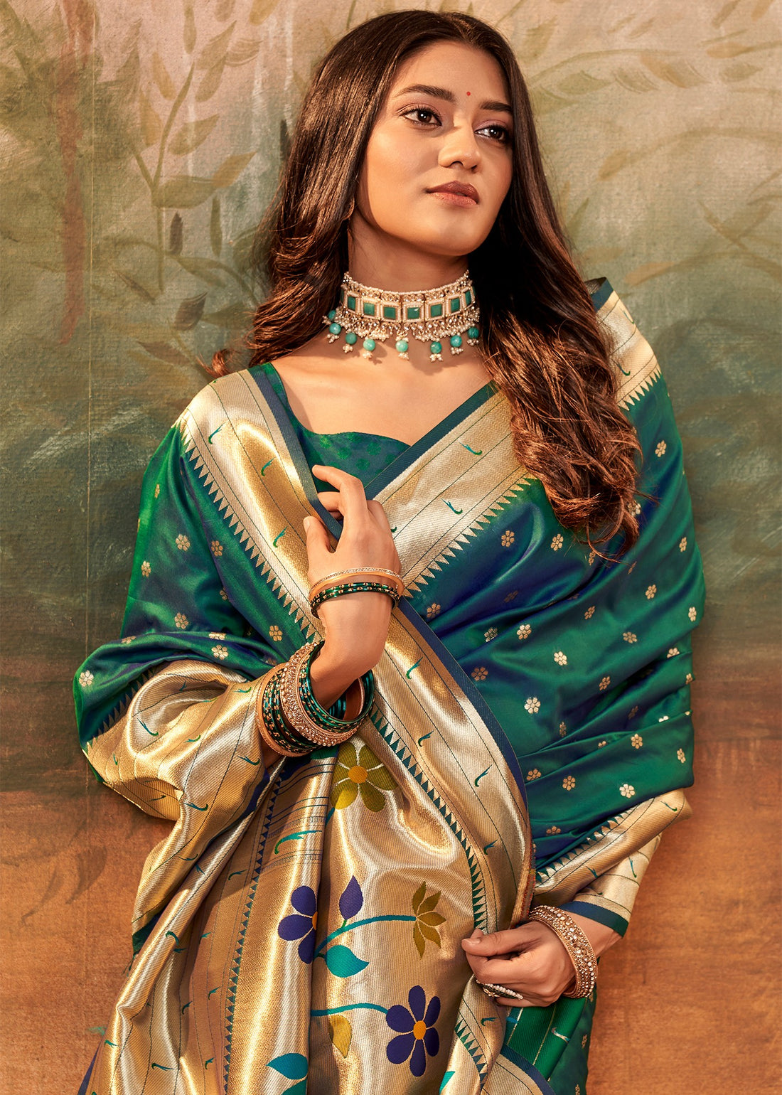 Faddism Green Pavitra Paithani Pure Paithani Silk Saree