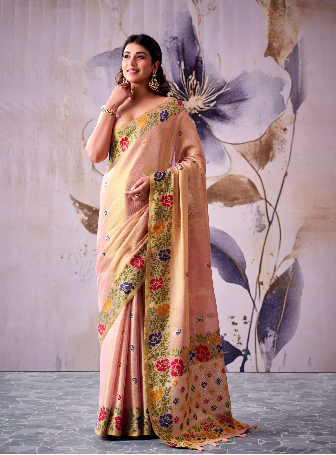 Faddism Guldasta Tissue Silk Saree