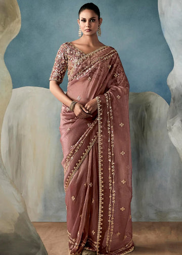 Faddism Iconic Hits Brown Designer Saree