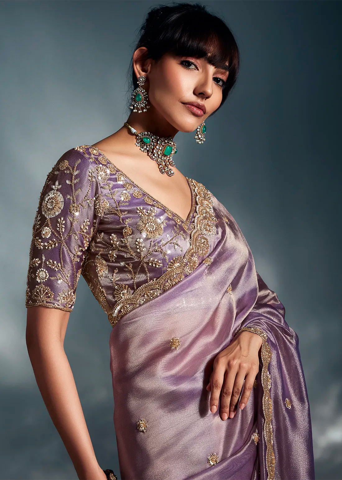 Faddism Iconic Hits Lavender Designer Saree
