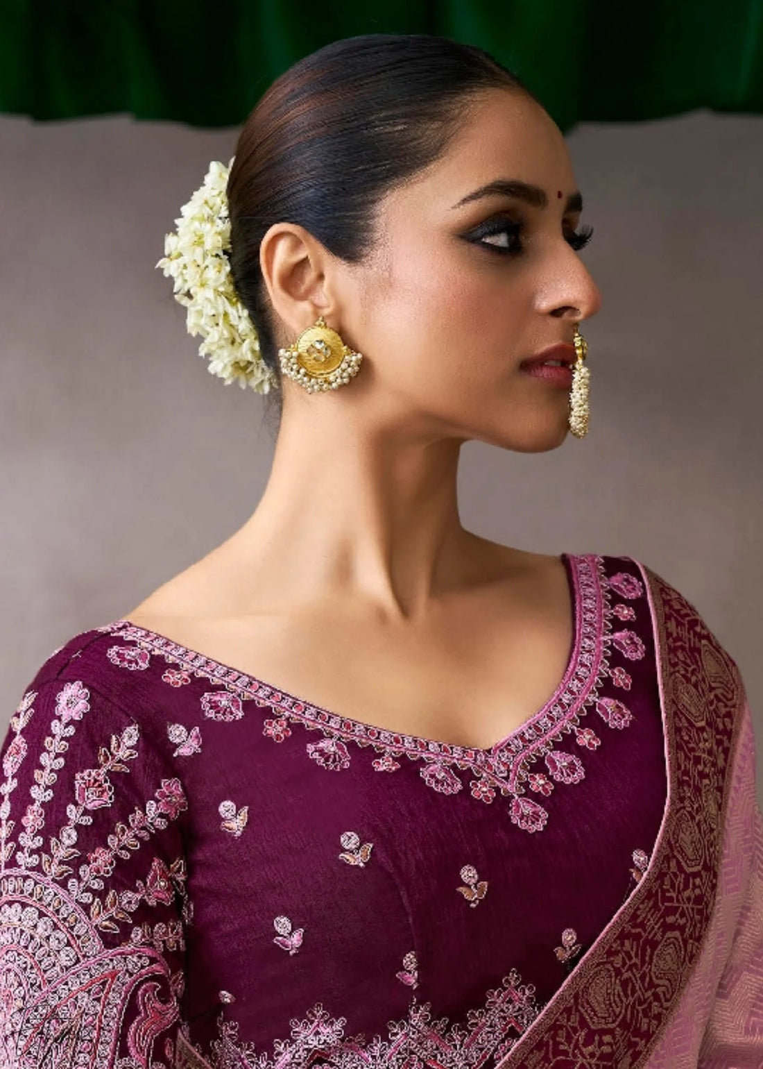 Faddism Kamala Silk Premium Pure Crepe Saree with Designer Blouse