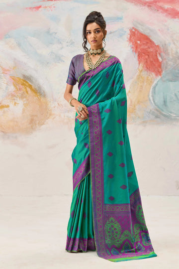 Faddism Kanjivaram Tanchoi 02 rama Green Pure Kanjivaram Weaving Silk Saree