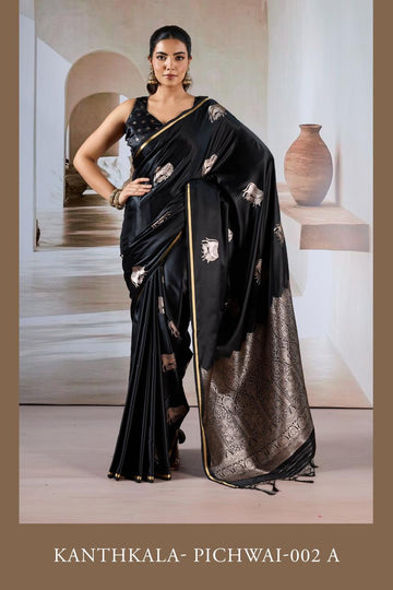 Faddism Kanthkala Pichwai 002 Pure Satin Handloom Saree