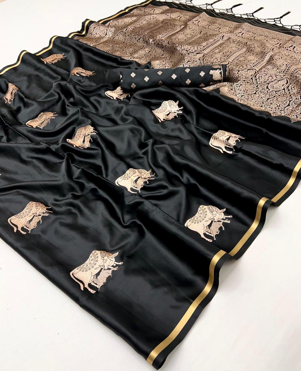 Faddism Kanthkala Pichwai 002 Pure Satin Handloom Saree