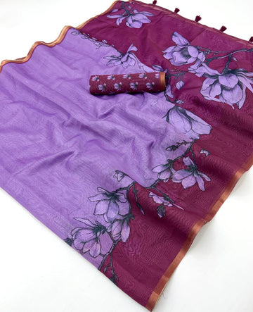 Faddism Kazari Chanderi Linen Saree