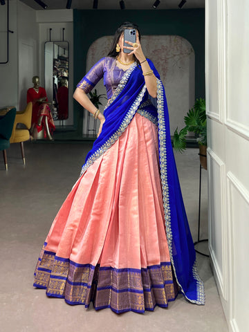 Faddism Kanchipuram Zari Weaving Lehenga Choli Set – L2015