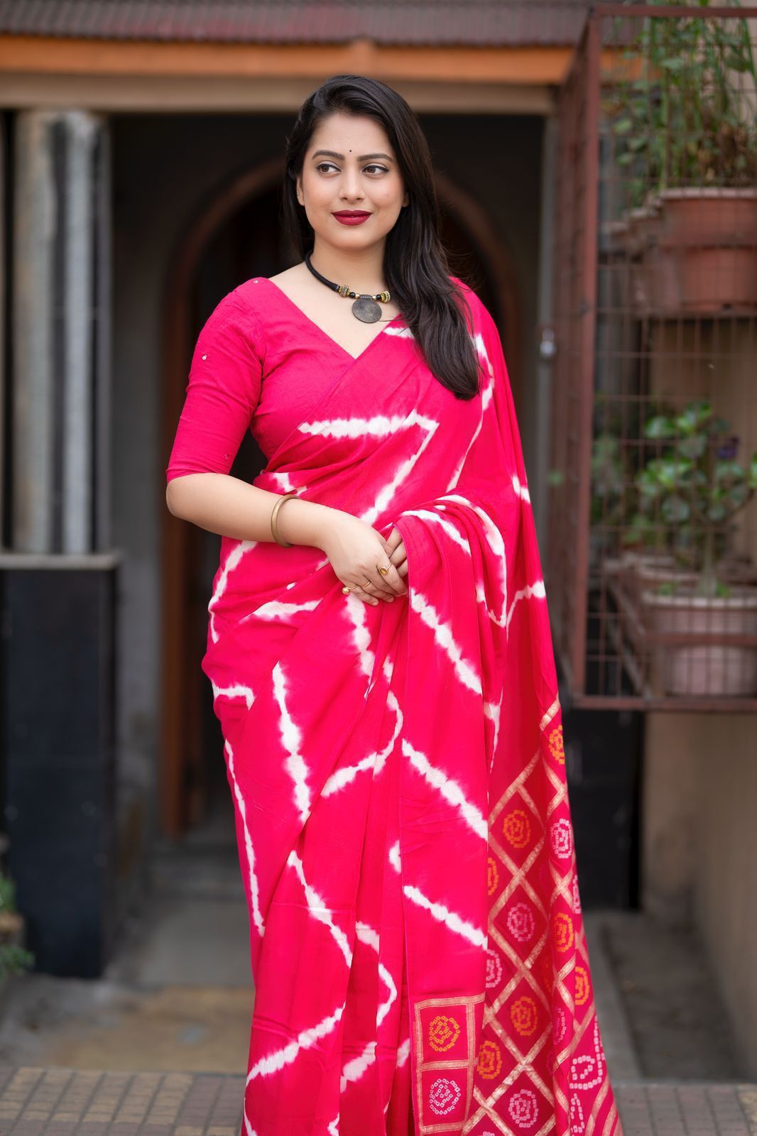 Faddism LD 413 Karmavati Traditional Bhandani Leheriya Saree