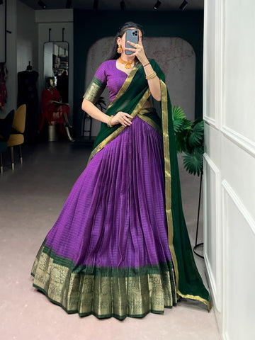 Faddism Lehenga Collection 2026 Dola Chex Zari Weaving Lehenga Choli Set