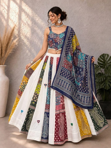 Faddism Navratri Heavy Ajrakh Cotton Lehenga Choli Set