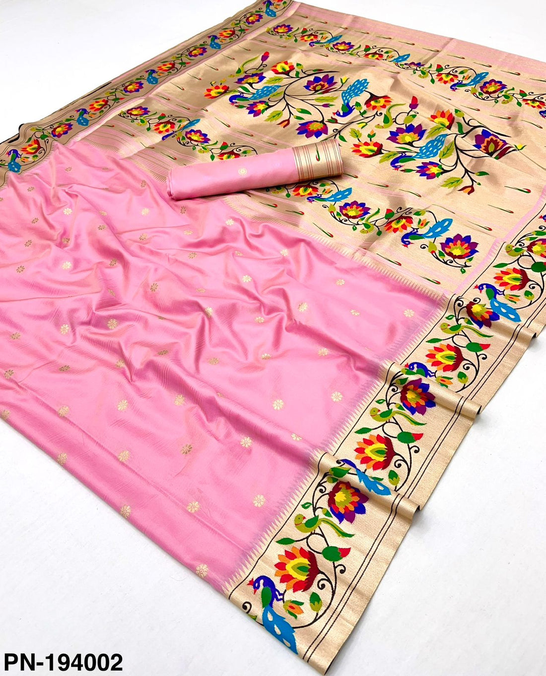 Faddism Pure Paithani Silk Saree with Zari Weaving