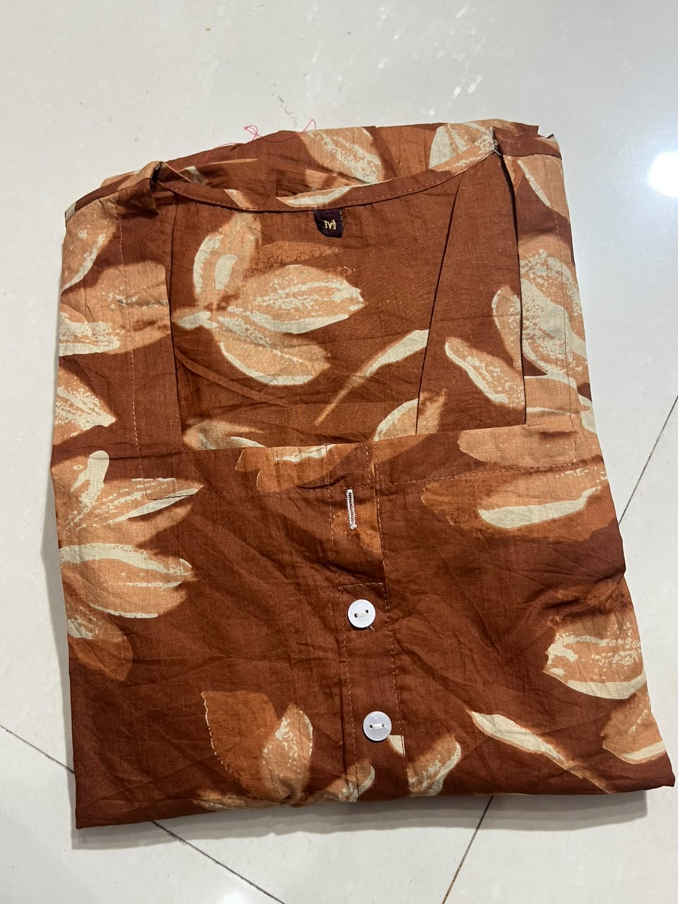 Faddism Premium Printed Cotton Midi Dress with Square Neck
