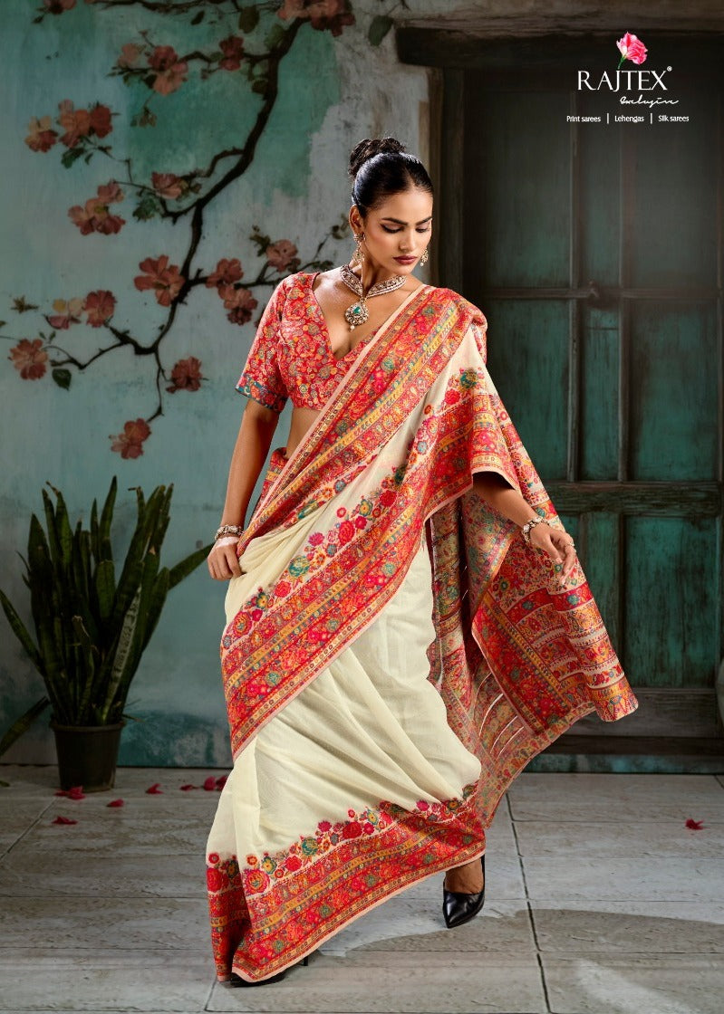 Faddism Pure Kashmiri 005 Modal Pashmina Handloom Weaving Saree