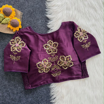 Faddism Pure Silk Zardosi Two Tone Kardana Work Blouse