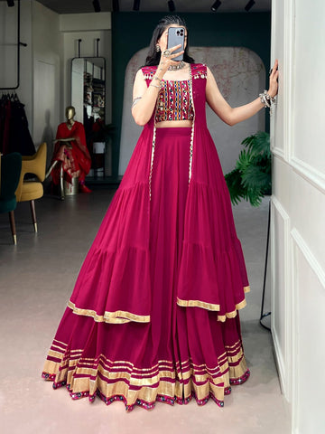Raas Rani Navratri Lehenga with Gamthi Blouse & Long Koti