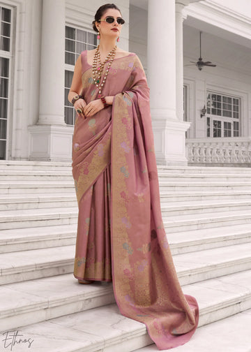 Faddism Rose Koper Silk Kuraa Silk Saree