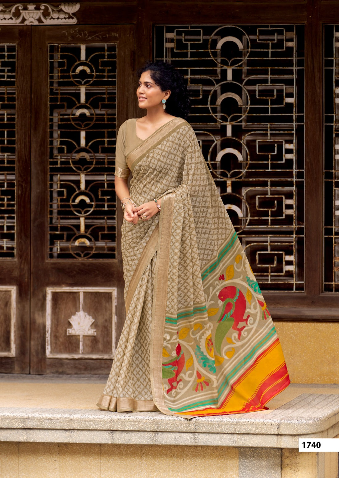 Faddism SR Kivara Pure Chinnon Saree with Weaving Border