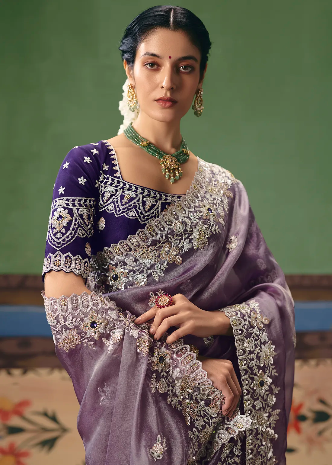 Faddism Shringar Lavender Pure Fancy Designer Saree