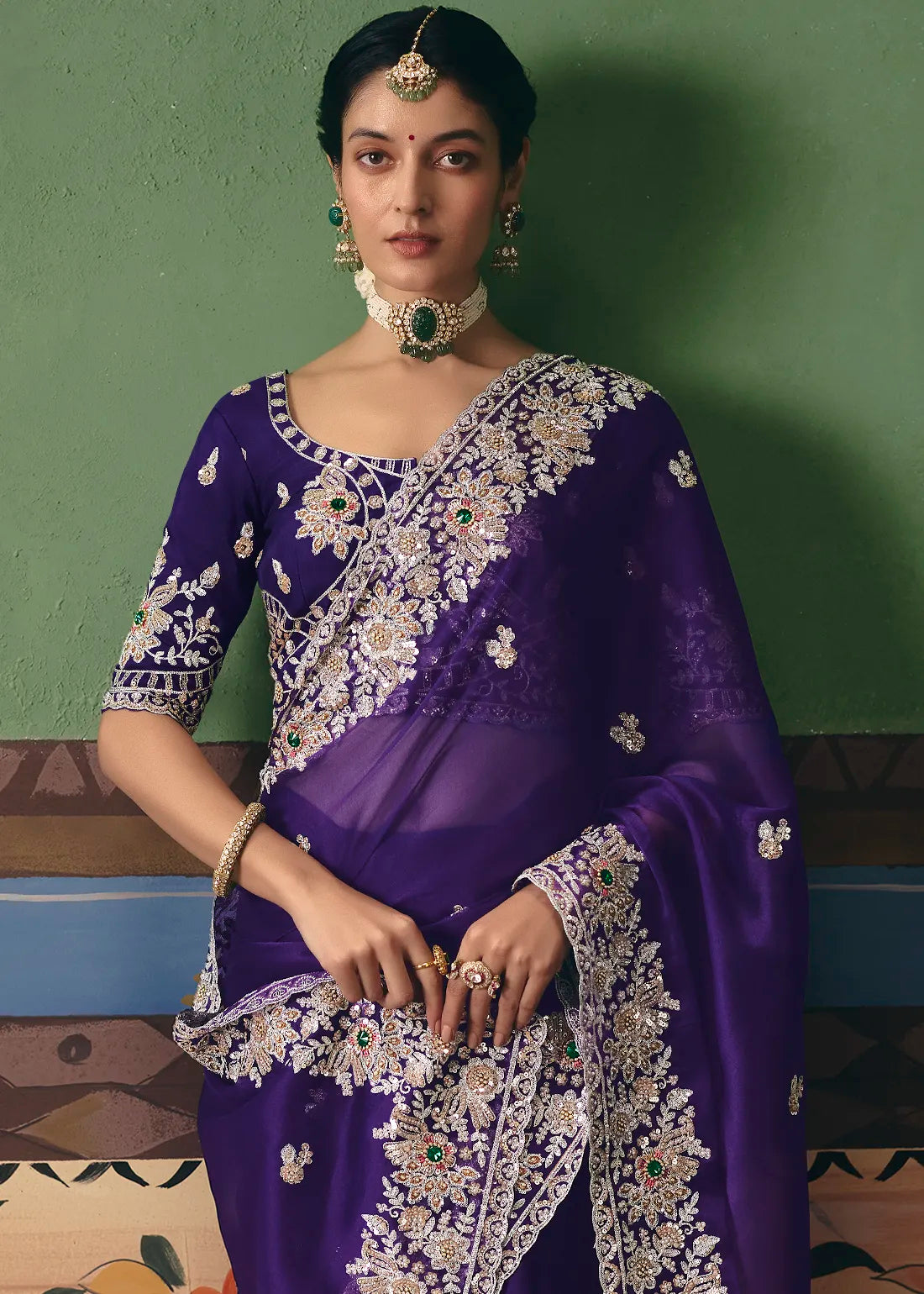Faddism Shringar Royal Purple Pure Fancy Designer Saree