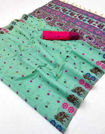 Faddism Tapti Cotton Soft Cotton Jamdani Style Weaving Saree