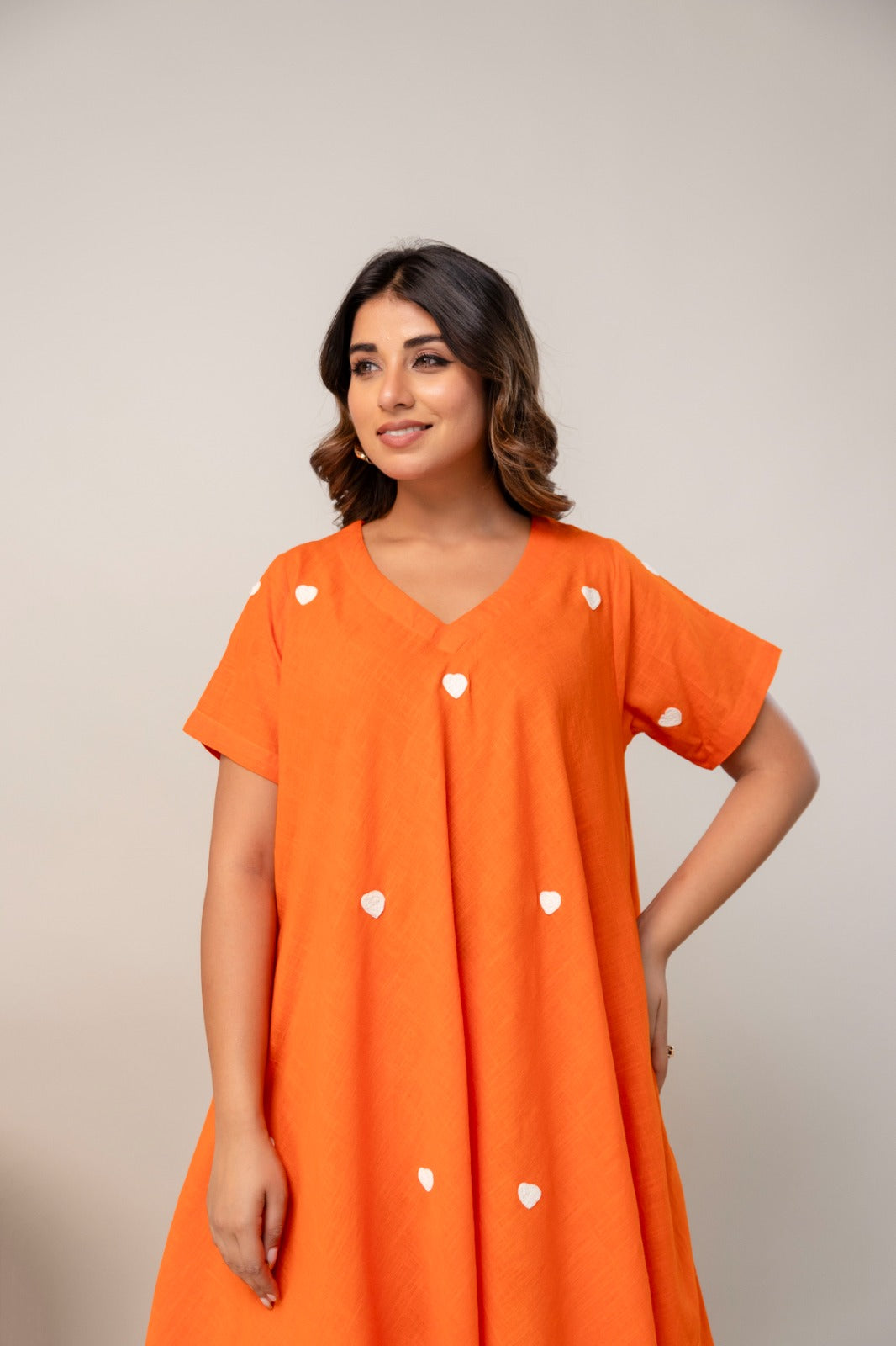 Faddism Cotton Slub Embroidered Umbrella Co-ord Set