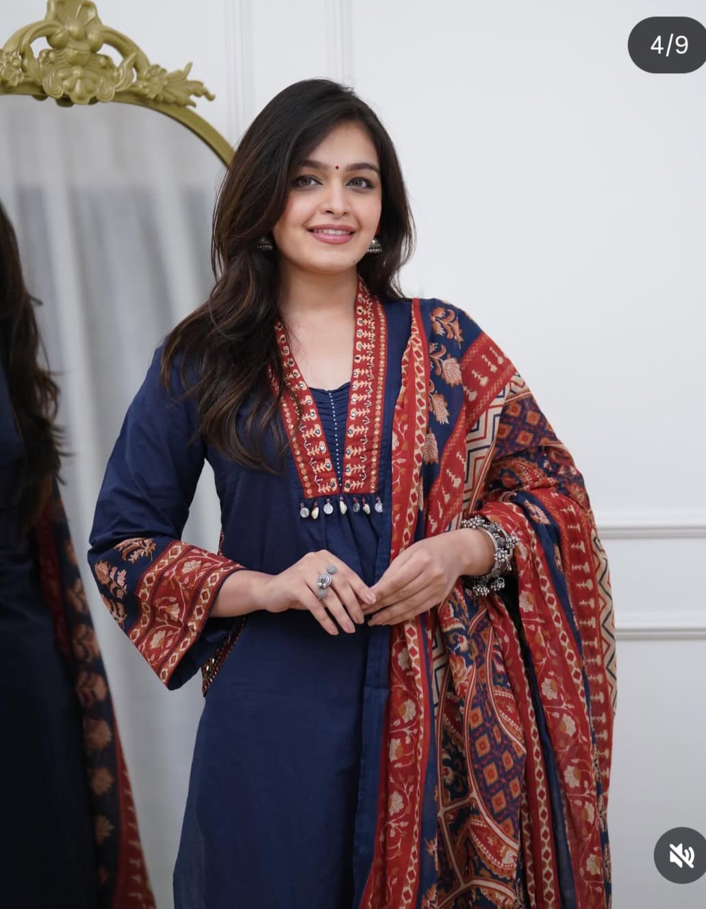 Faddism Premium Cotton Handwork Kurti Pant Dupatta Set