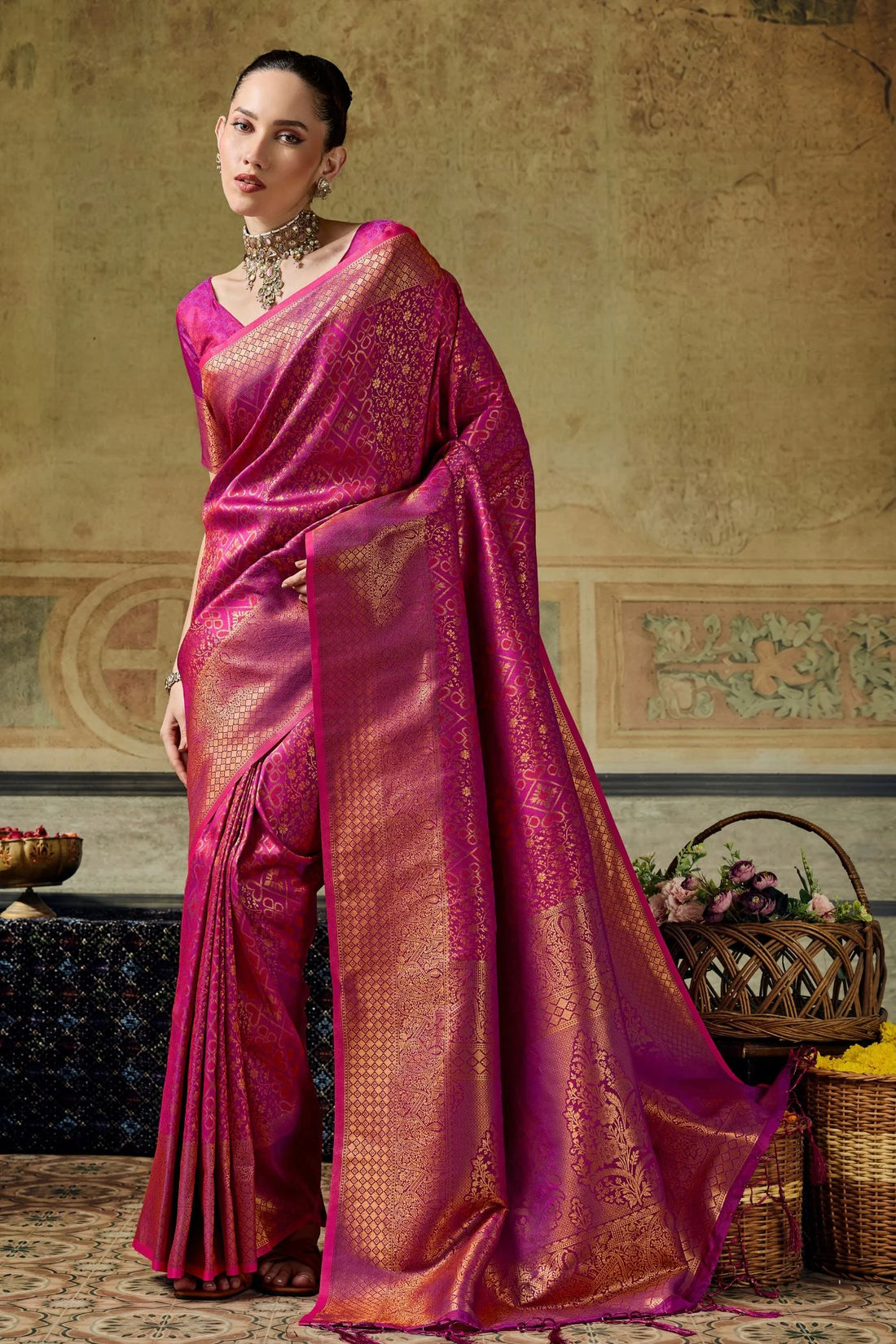 Faddism IZEL Handloom Weaving Silk Designer Saree