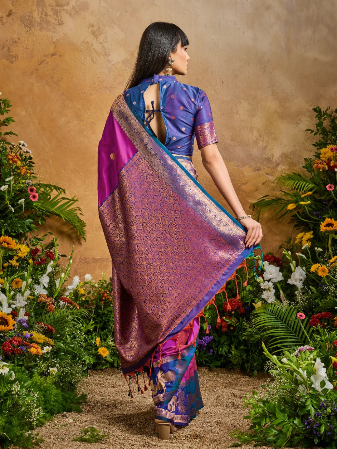 Faddism Pink Pure Silk Pichwai Handloom Weaving Saree