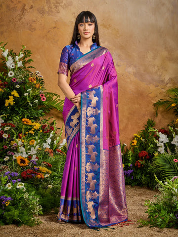 Faddism Pink Pure Silk Pichwai Handloom Weaving Saree