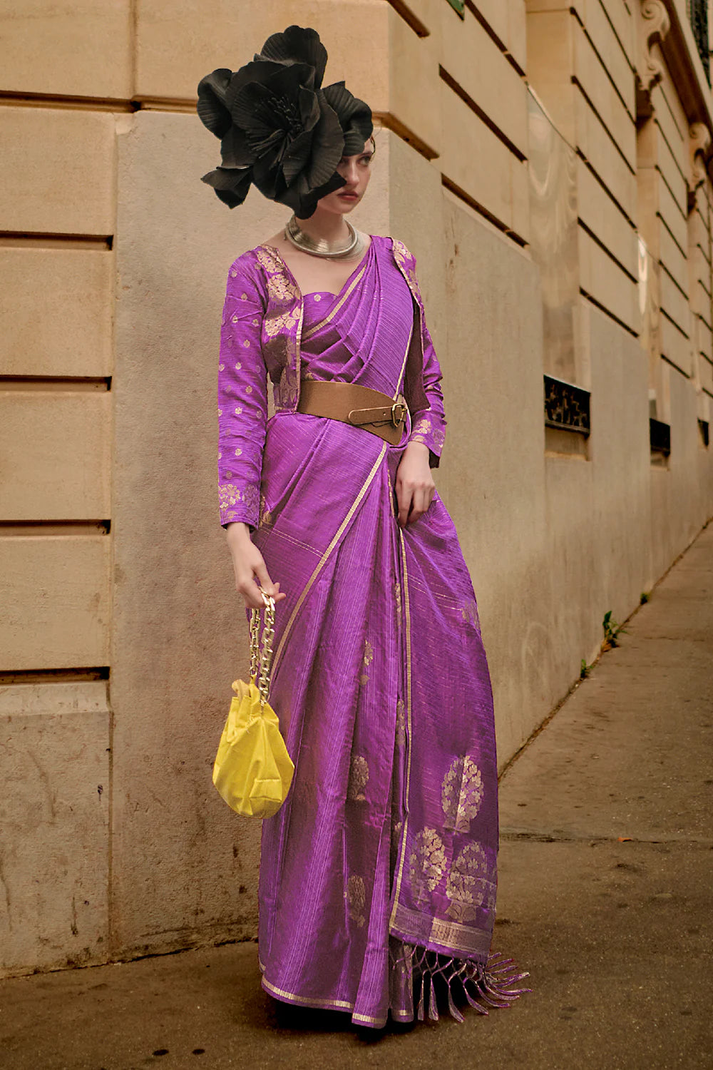 Kronicle Silk Pure Satin Zari Handloom Weaving Sarees
