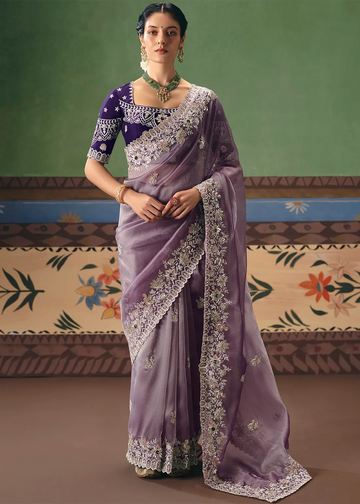 Faddism Shringar Lavender Pure Fancy Designer Saree