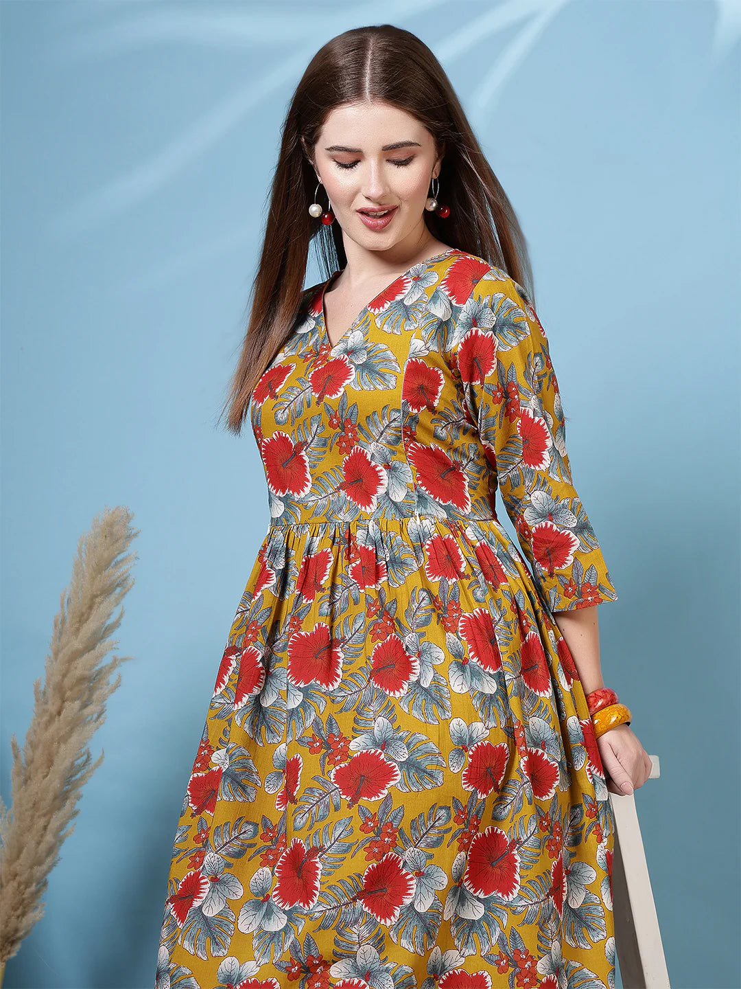 Women Multicolor Printed Flared Dress