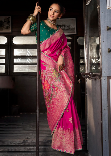 KRISHA Pink Soft Dola Viscose Silk Saree by Kira